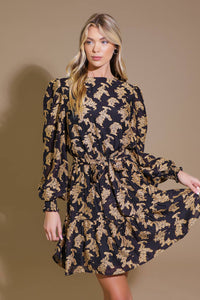 NEW MOON RISING JACQUARD WOVEN MINI DRESS