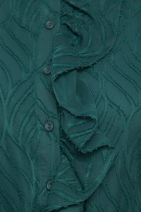 EMERALD WHISPER WOVEN MIDI DRESS