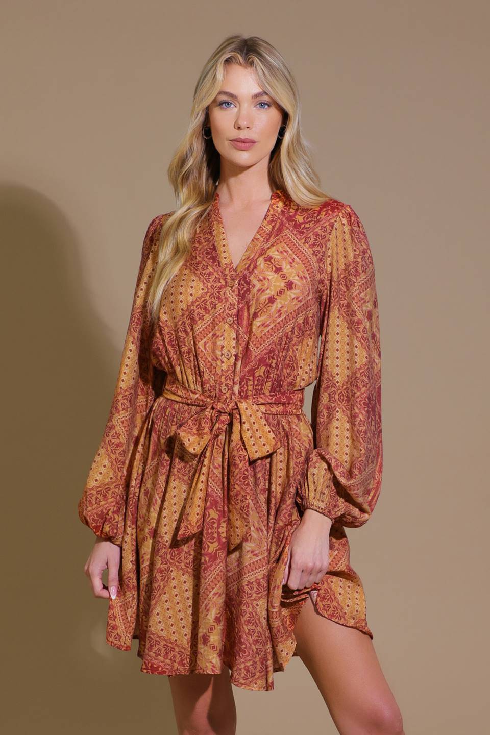 DEEPLY DELIGHTFUL WOVEN MINI DRESS