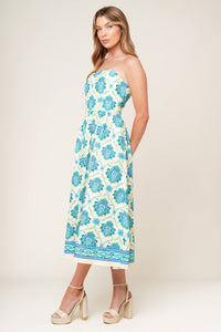 THRIVING POISE WOVEN MIDI DRESS