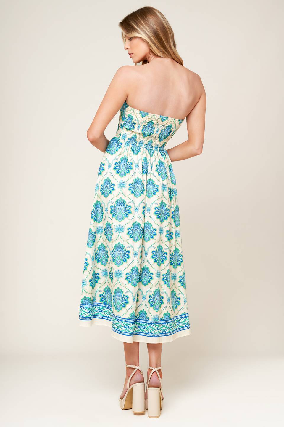 THRIVING POISE WOVEN MIDI DRESS