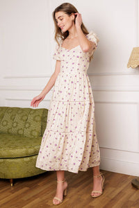 SUNSET GAZING WOVEN MIDI DRESS