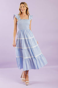 SWING OF THINGS WOVEN MIDI DRESS