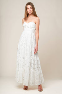 WISHING WELL WHITE WOVEN LACE MAXI DRESS