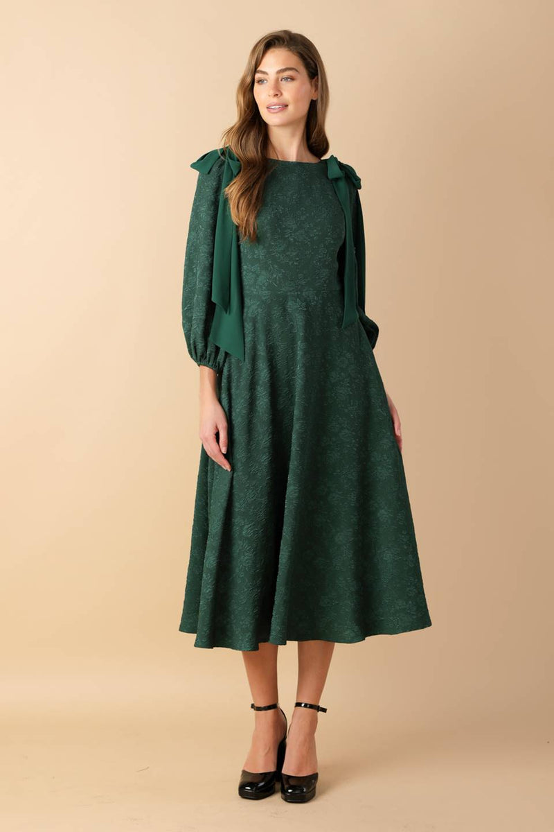 COSMIC REFLECTIONS WOVEN MIDI DRESS