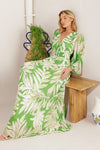 LEAVES OF TOMORROW WOVEN MAXI DRESS