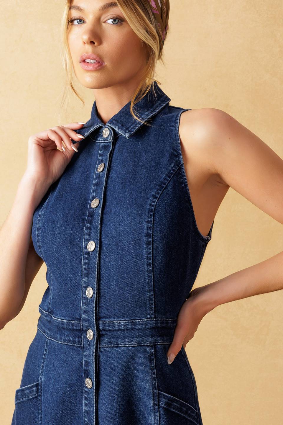 COOL GIRL DENIM MIDI DRESS