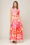 DRIVE-IN MOVIE WOVEN MAXI DRESS