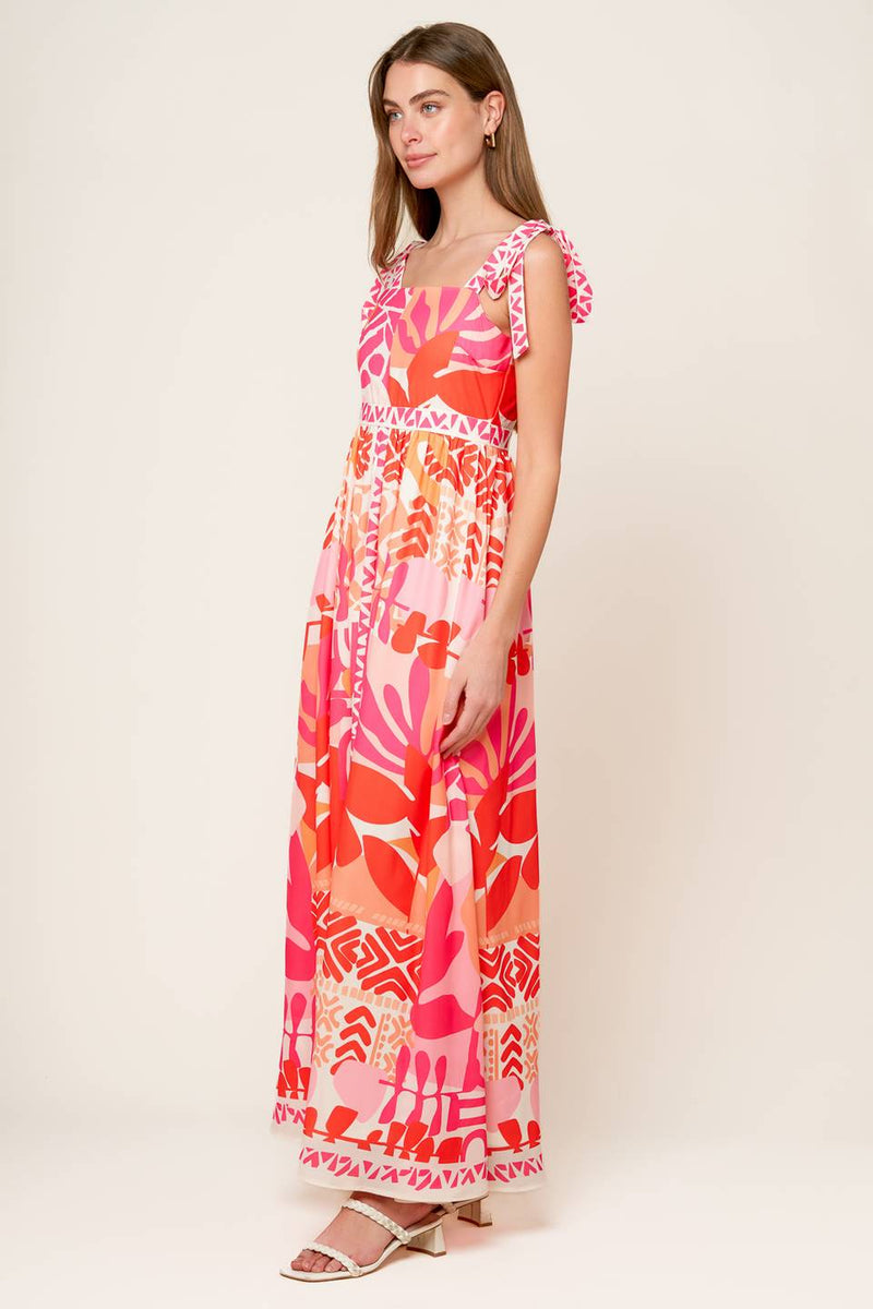 DRIVE-IN MOVIE WOVEN MAXI DRESS
