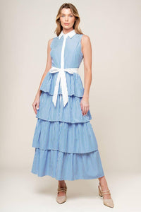 A TOUCH OF GRACE WOVEN MIDI DRESS