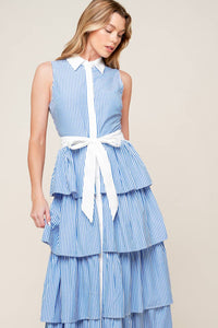 A TOUCH OF GRACE WOVEN MIDI DRESS