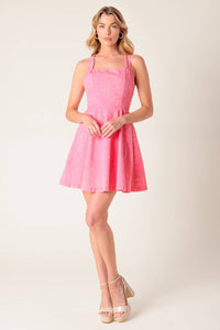 HIBISCUS HIDEAWAY WOVEN MINI DRESS
