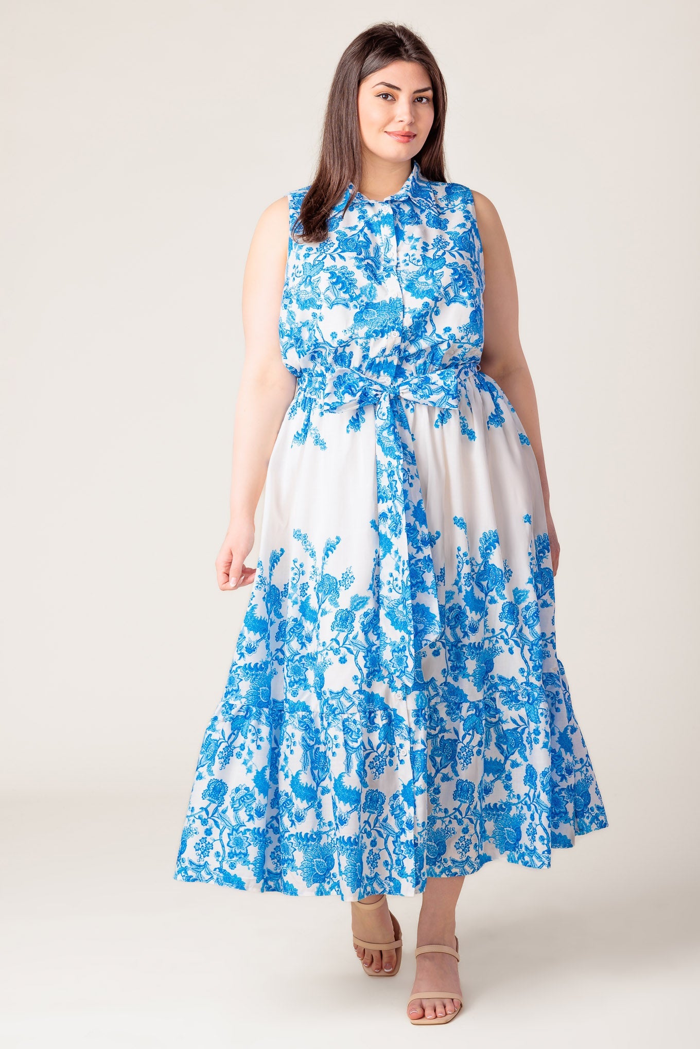 PALM SHORES WOVEN MIDI DRESS