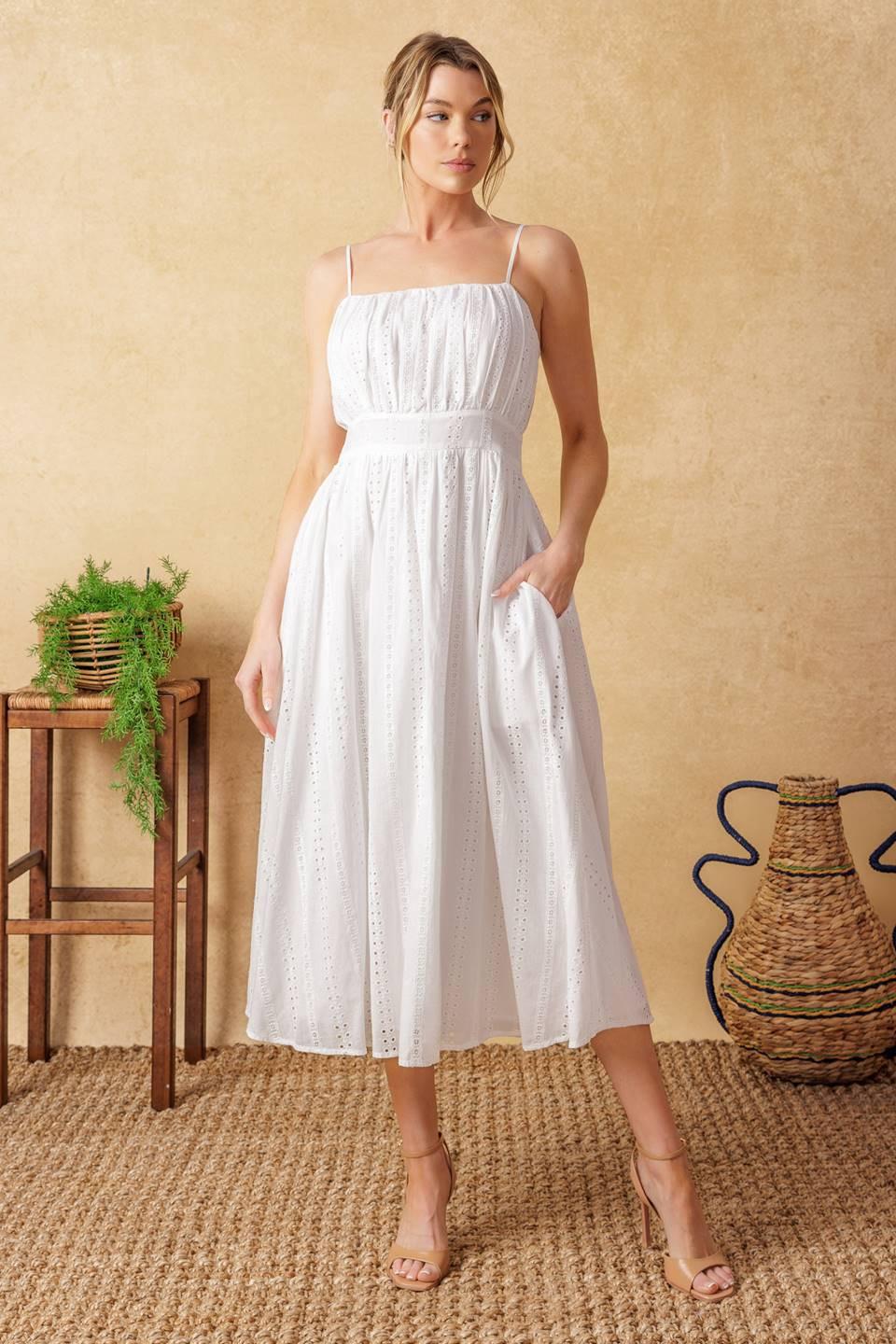 knee length eyelet dress Stretch Eyelet Knee Length Dress Large