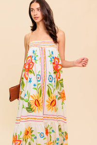 SAID AND DONE IVORY WOVEN MAXI DRESS