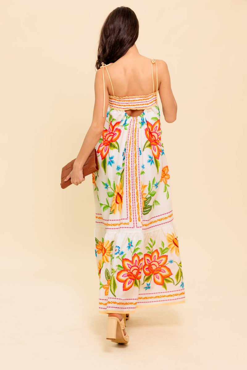 SAID AND DONE IVORY WOVEN MAXI DRESS