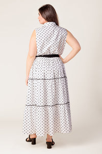 OUT OF REACH WOVEN MIDI DRESS