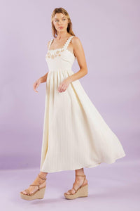 TOTAL CRUSH CREAM WOVEN MIDI DRESS