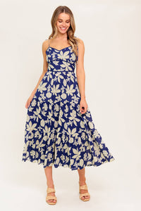 PETALS IN THE WIND WOVEN MIDI DRESS