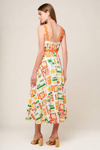 ROAMING AROUND WOVEN MIDI DRESS
