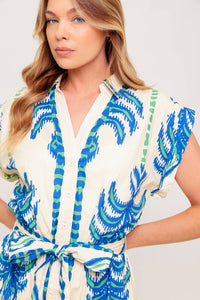 SOFTLY SPOKEN BLUE WOVEN MDI DRESS