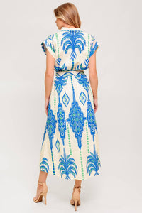 SOFTLY SPOKEN BLUE WOVEN MDI DRESS