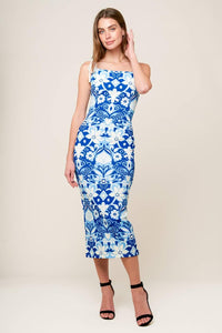 IN THE COUNTRYSIDE WOVEN MIDI DRESS