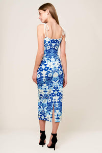 IN THE COUNTRYSIDE WOVEN MIDI DRESS