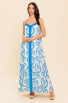 WEEKEND GETAWAY BLUE WOVEN MAXI DRESS