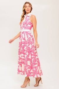 WHISPER IN BLOOM WOVEN MIDI DRESS