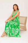HOLD ONTO HOPE GREEN WOVEN MIDI DRESS