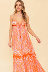 ROMANCE LANGUAGE CORAL WOVEN MAXI DRESS