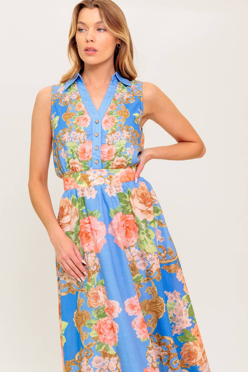 LOST IN A DREAM WOVEN MIDI DRESS