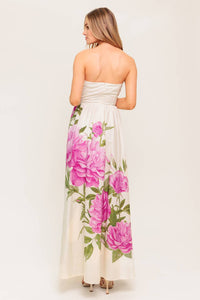 CAUGHT IN THE BREEZE FLORAL WOVEN MAXI DRESS