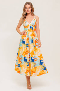 DAWN PETAL KISS WOVEN MIDI DRESS