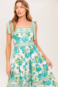 WRITTEN IN THE SKY WOVEN MIDI DRESS