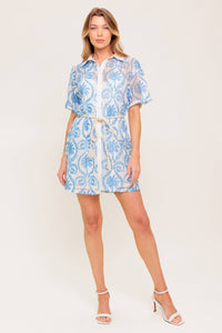 GENTLE SPIRIT WOVEN LACE MINI DRESS