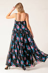 EXCITING LOVE BLACK WOVEN MAXI DRESS