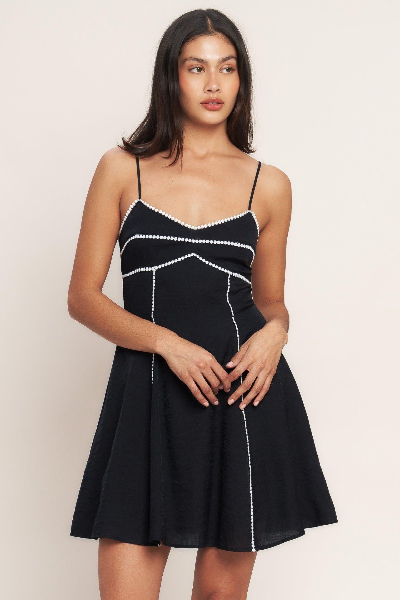 ALL EYES ON YOU WOVEN MINI DRESS