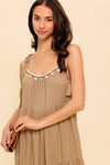 WORLD OF POSSIBLILITIES TAUPE WOVEN MAXI DRESS