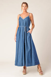HEARTFELT MOMENT DENIM MIDI DRESS
