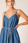 HEARTFELT MOMENT DENIM MIDI DRESS