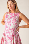 ADVENTURE ISLAND PINK WOVEN MINI DRESS