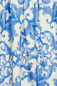 AZURE SCROLL WOVEN MIDI DRESS