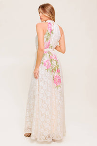 BOTANICAL DREAM WOVEN LACE MAXI DRESS
