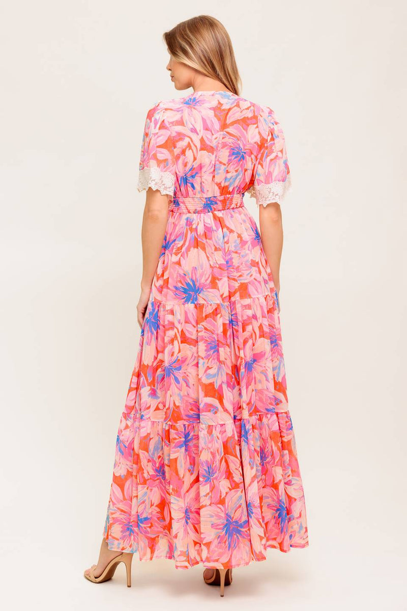 MINIMAL BLOOM WOVEN MAXI DRESS