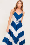 RADIANT HEART NAVY WOVEN MIDI DRESS