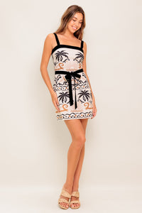 TROPIC NOIR WOVEN MINI DRESS