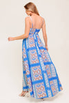 LASTING MAGIC BLUE WOVEN MAXI DRESS