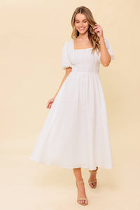 SLEEK DEDICATION IVORY WOVEN MDI DRESS